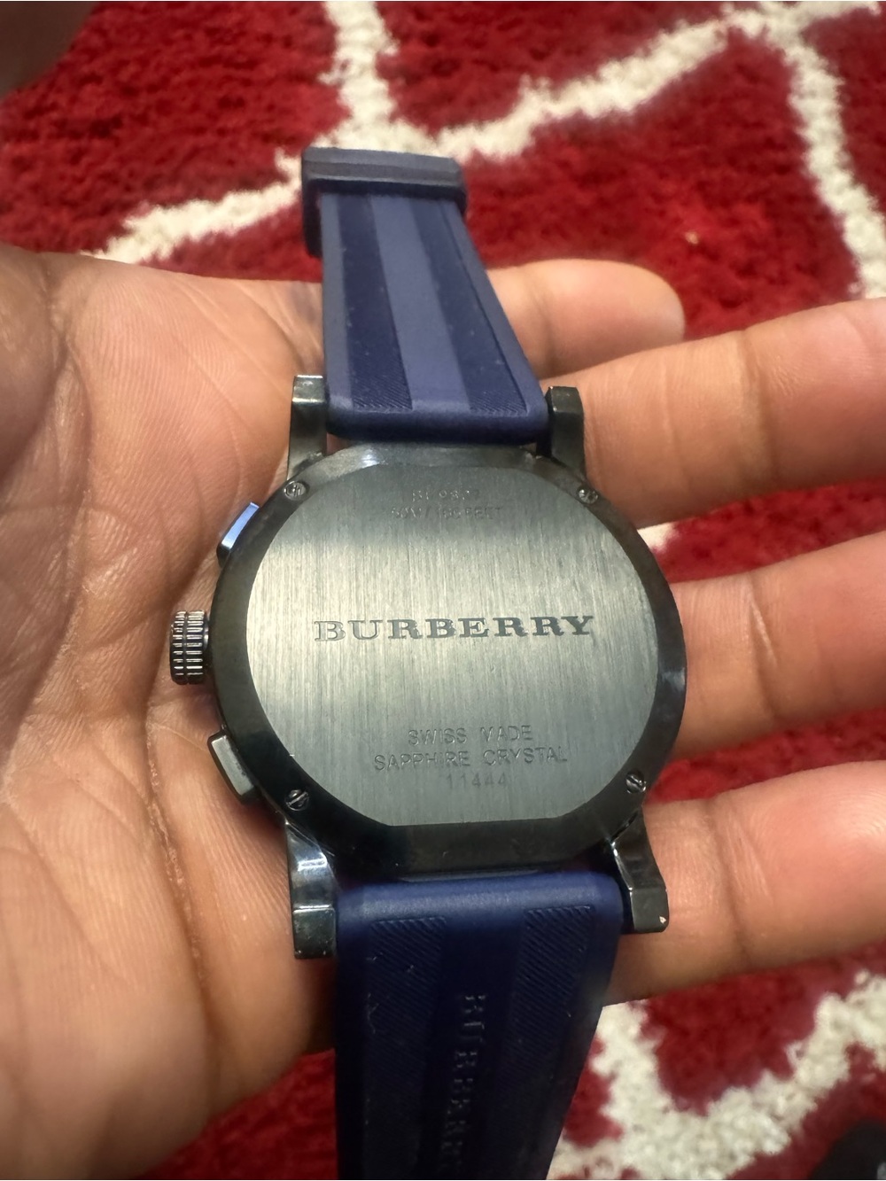 Burberry Blue Silicone Chronograph Watch - Picture 7 of 7